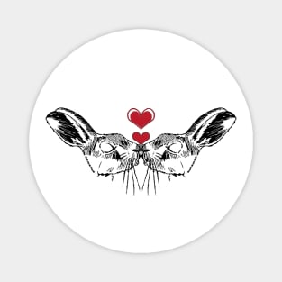 Bunny Love, hearts Magnet